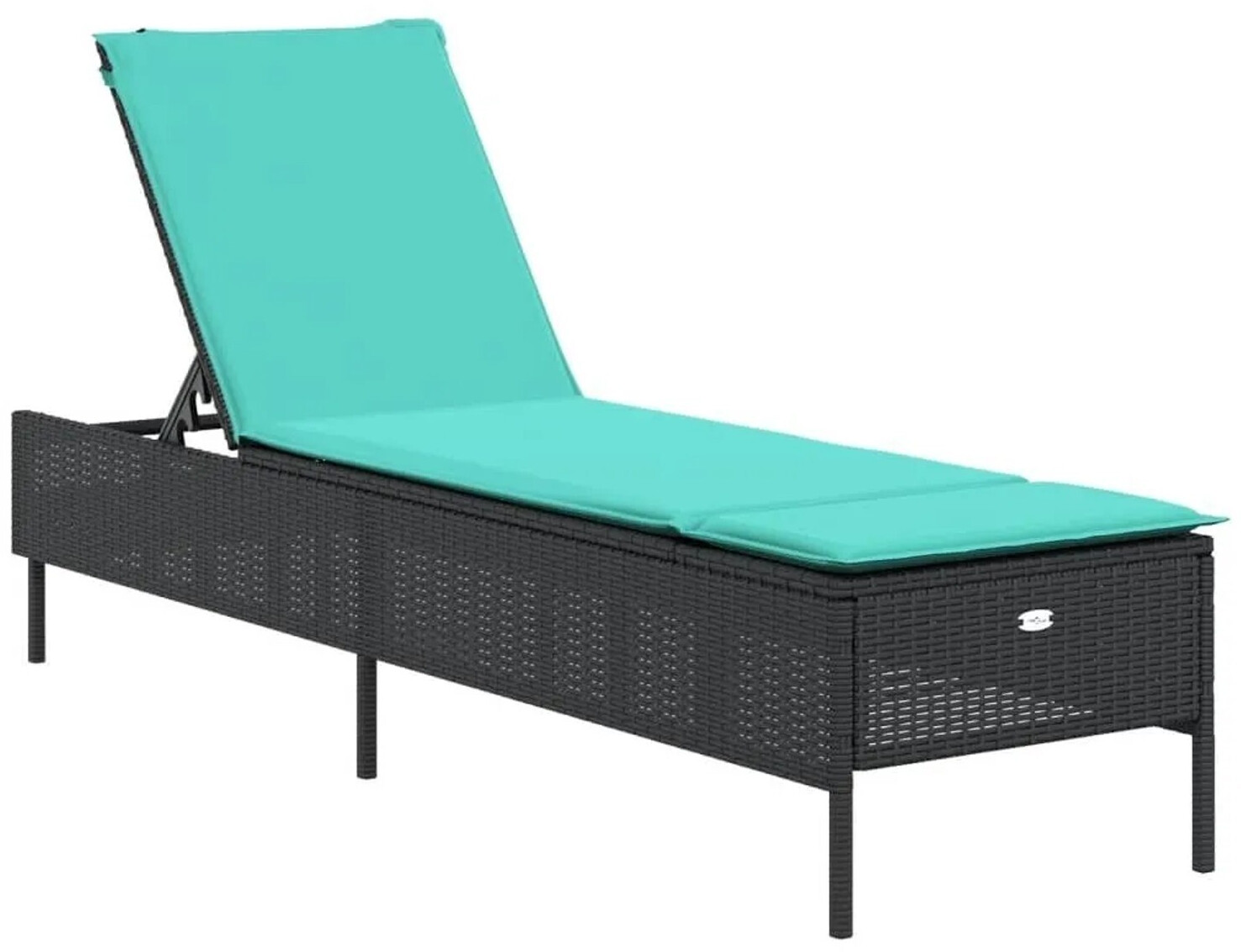 vidaXL Sonnenliege mit Kissen Poly Rattan (40027) schwarz