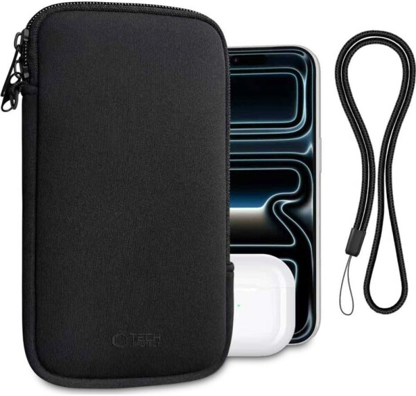 Tech-Protect Universelle Tasche mit Trageband SM70 Universal Phone Pouch 6 - 7 2 Schwarz