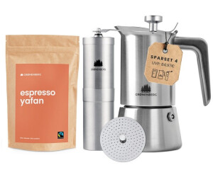 Groenenberg Coffee Value Set 4: Espresso Maker + Espresso Beans 250 g + Coffee Grinder 6 Cups
