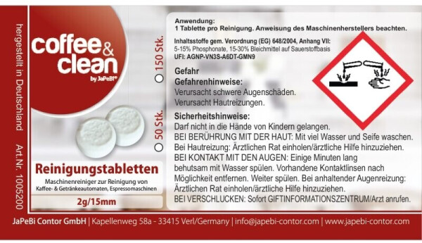 JaPeBi 50 Reinigungstabletten Coffee&Clean by á 2g für Kaffeevollautomaten, Bild 4