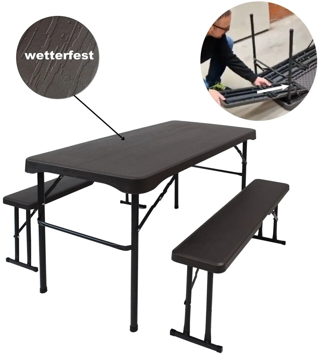 Trutzholm Beer tent set 3 pieces foldable length 107 cm grey