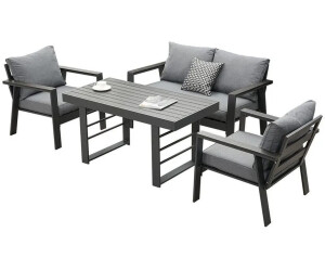 MeXo Aluminium dining lounge with dining table for 4 persons grey