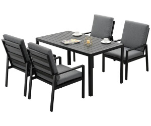 MeXo Aluminium garden dining set for 4 persons black