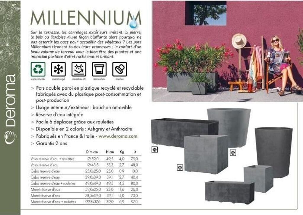 Deroma Deroma Cubo Millennium 39cm aschgrau - alternate view