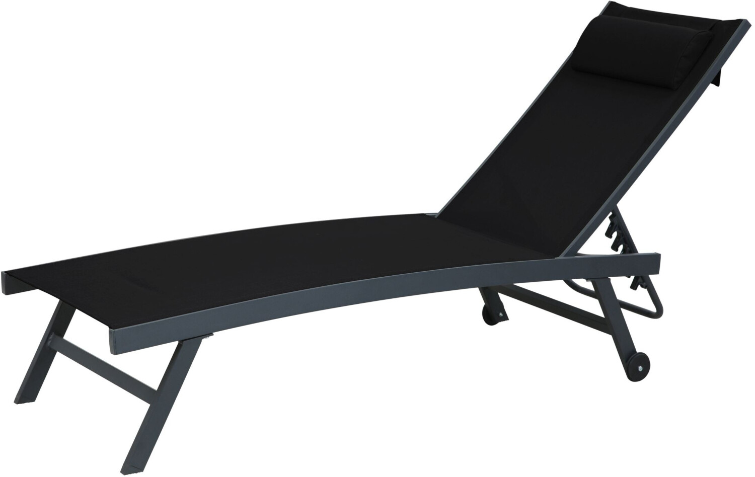Gardissimo ELLI Alu-Sonnenliege mit Rollen schwarz