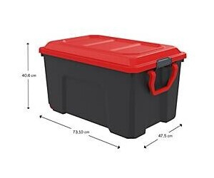Paperflow Aufbewahrungsbox Locker 100 L Polypropylen fahrbar mit Rollen scharnierter Deckel stapelbar L 739 x B 475 x H 406 mm schwarz/rot ab 35,69 € (Oktober 2026)