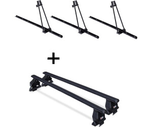 VDP 3x ORION + Dachträger Menabo Tema Stahl für Seat Leon III 5F 5 Türer ab 2012 (VDP_3ORION_MENSTAFIX059G_LEON)