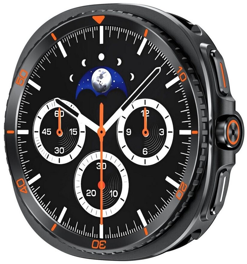 Wigento Metall Schutzhülle für Samsung Galaxy Watch 8 44mm Watch Classic Design Schwarz