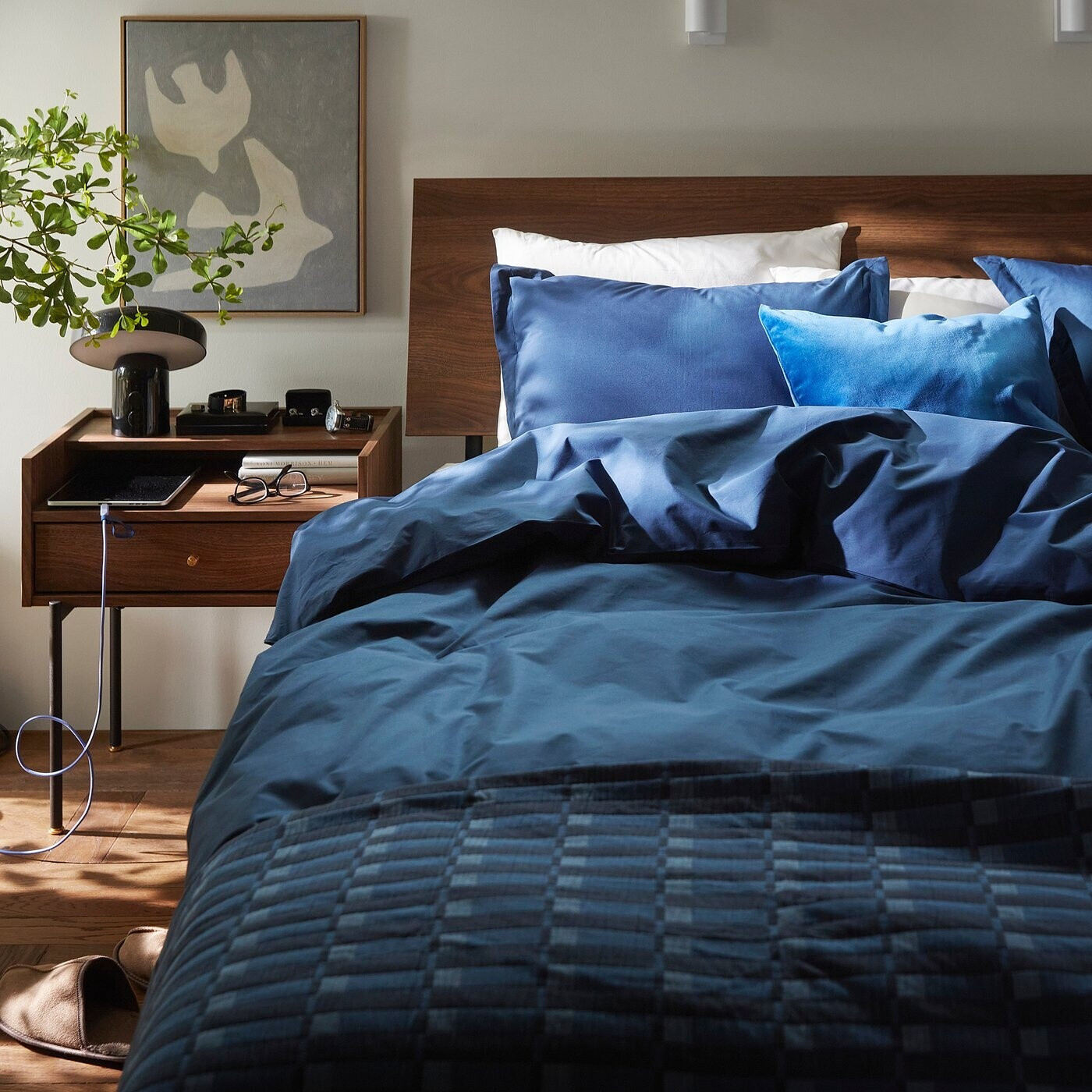 Ikea HAMPFLOCKEL Bettwäsche-Set, 2-teilig dunkelblau 140x200/80x80 cm ab 29,99 € (Oktober 2026)