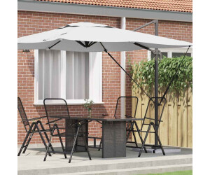 vidaXL Terrassenschirm Polyesterdach 3m Verstellbare Armlehnen Sand (42003335)