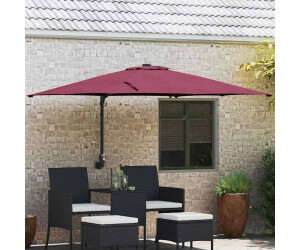 vidaXL Gartenparasol 248.5 x 247.5 x 160 cm Stoff Bordeauxrot (42003255)
