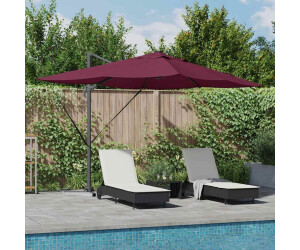 vidaXL Freischwingender Roma LED 352x251x265 cm Aluminium Bordeaux Rot (42003333)