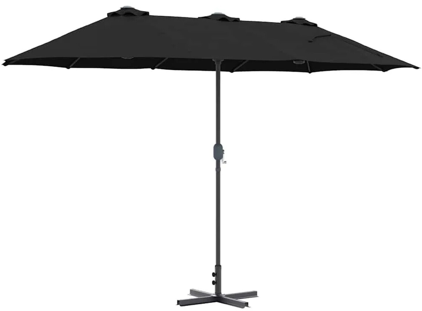 vidaXL Gartenparasol Schwarz 380 x 196 x 235 cm (42003371)