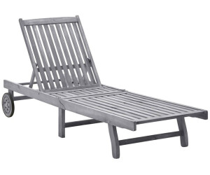 furnicato Sun Lounger Wood Rectangular 63x76x199 cm (M607141) Gray