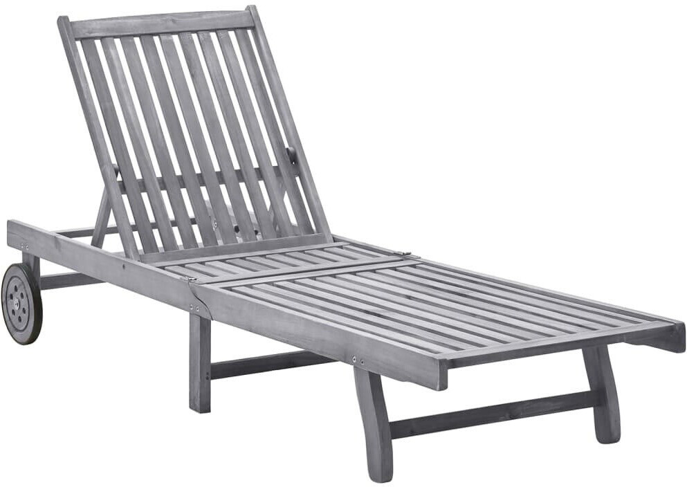 furnicato Sonnenliege Holz Rechteckig 63x76x199 cm (M607141) Grau