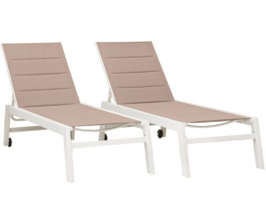 Happy Garden Set Of 2 Sun Loungers Barbados 61x95x198 cm (LOT1281TW) taupe