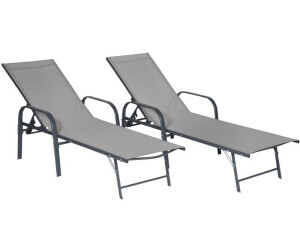 Happy Garden 2-Piece Set Of Sun Loungers Sardinia 60.5x87.5x192.5 cm (TEX11GA) anthracite