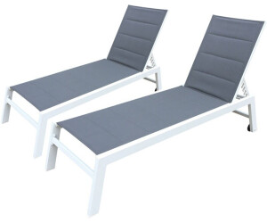 Happy Garden Set Of 2 Sun Loungers Barbados 61x95x198 cm 2-Piece Set Of (LOT1281GW) gray