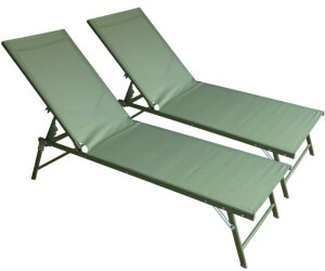 Happy Garden 2-Piece Set Of Folding Sun Loungers Sicilia 54x87.5x182 cm (TEX20IV) sage green