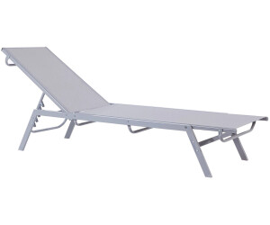 Beliani Noli Sun Lounger with Reclining Function Metal Gray (218779)