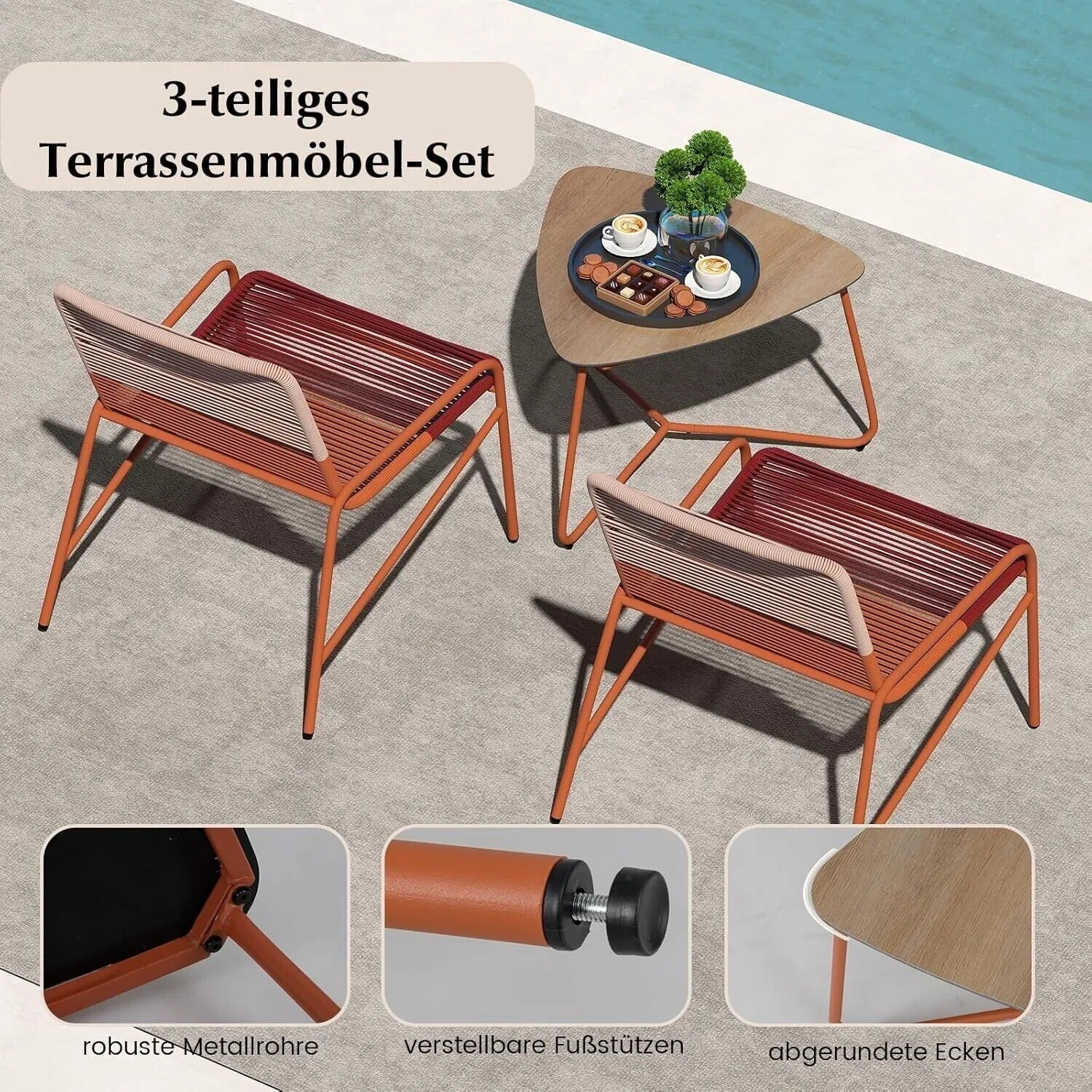 Costway 3-tlg. Balkonset Wetterfest ab 129,99 € (Oktober 2026)