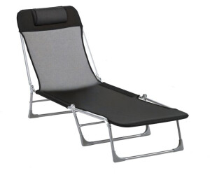 Outsunny Adjustable Folding Sun Lounger Garden Lounger with Cushion and Backrest (84B-622BK) black
