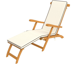 Outsunny Folding Wooden Sun Lounger Garden Lounger with Footrest (84G-510V90WT)