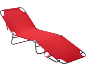 Outsunny Folding Sun Lounger with Multi-Position Adjustable Backrest (84B-129) red