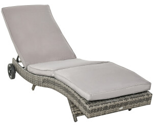 Outsunny Sun Lounger/Deck Chair with Adjustable Backrest (862-030GY) gray