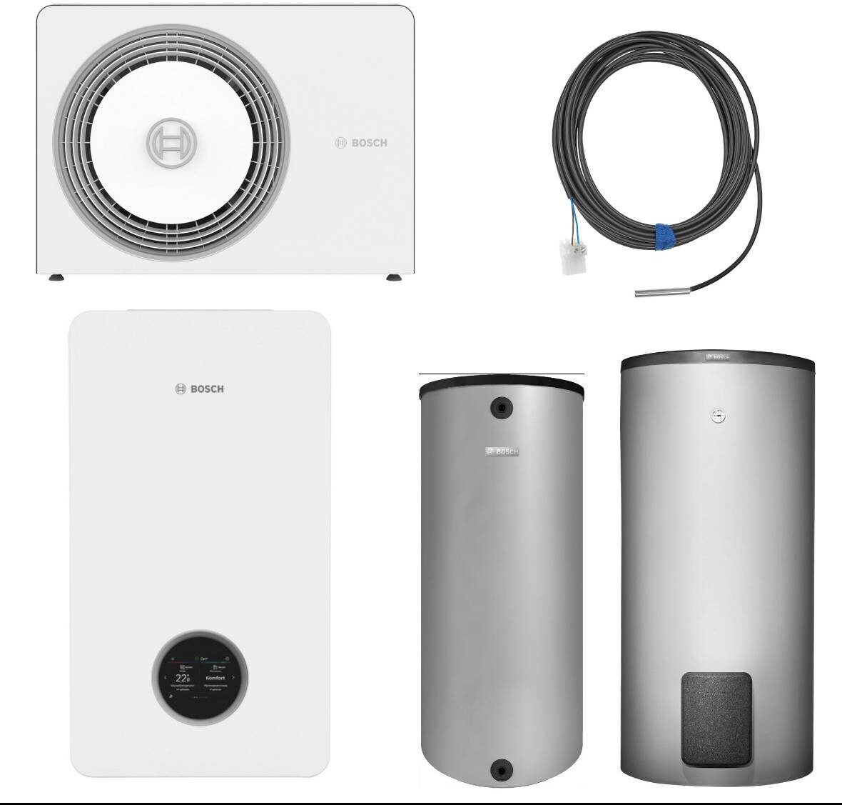 Bosch Wärmepumpen-Komplettset Compress AW 7 OR-S + CS6800iAW 12 E + BH120 + WH290 7 kW