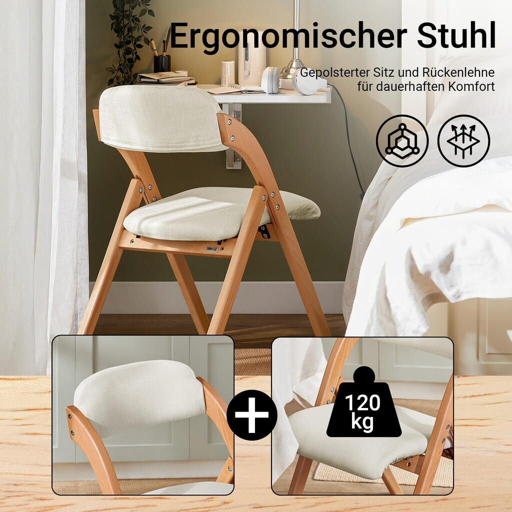 SoBuy Klappstühlen Weiß Holz 47.5x77x59 cm Esszimmer Stühle Klappstühle ab 129,95 € (Oktober 2026)