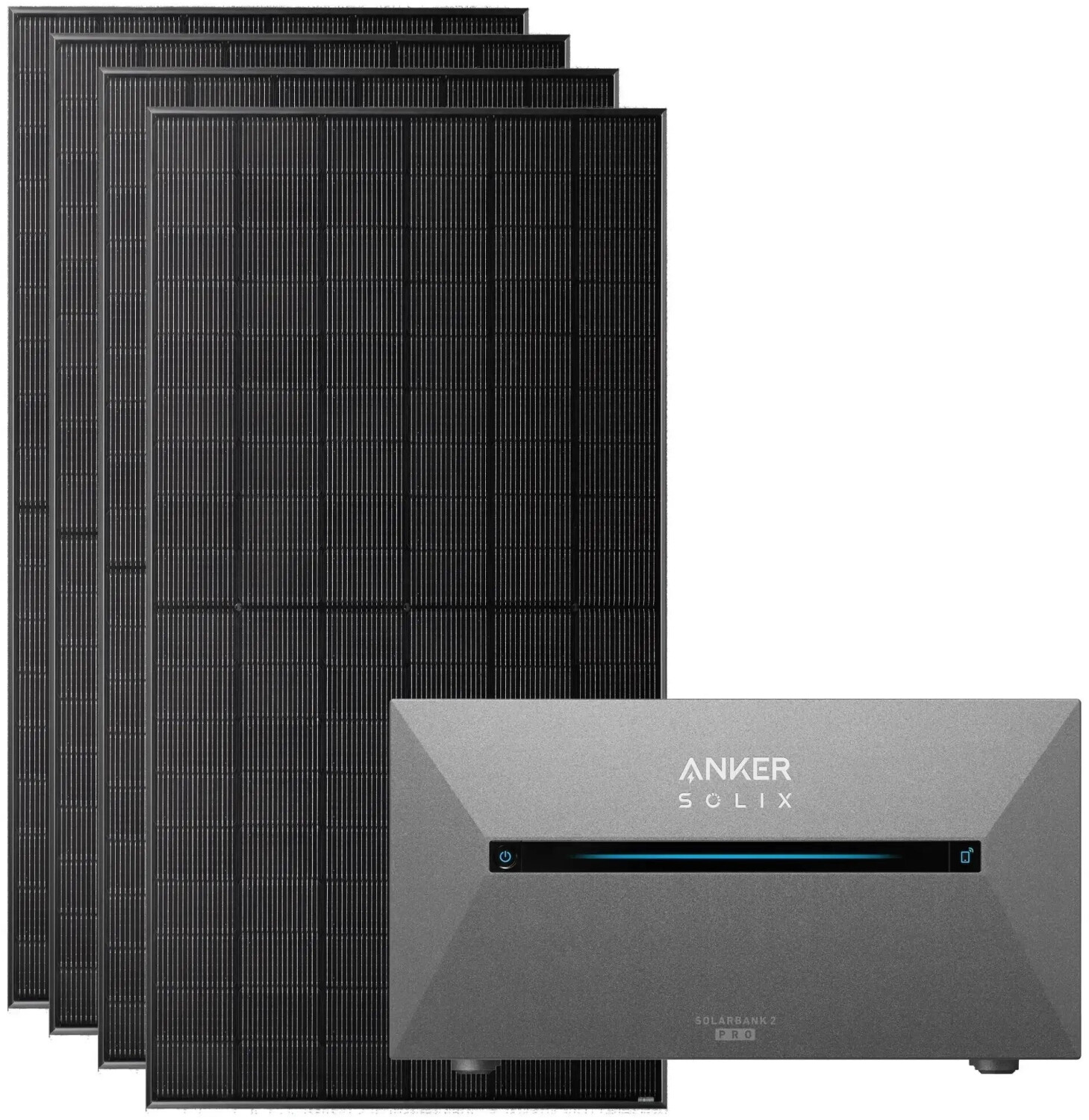Anker Balcony Solar Array 2000W 4 x 500Wp Modules + SOLIX Solarbank 2 E1600 Pro + no Fixtures