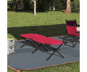 vidaXL Folding Sun Lounger with Carrying Bag Red (42003176)