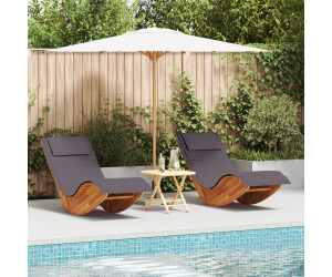 vidaXL Sun Lounger Set of 2 Dark Grey (3329135)