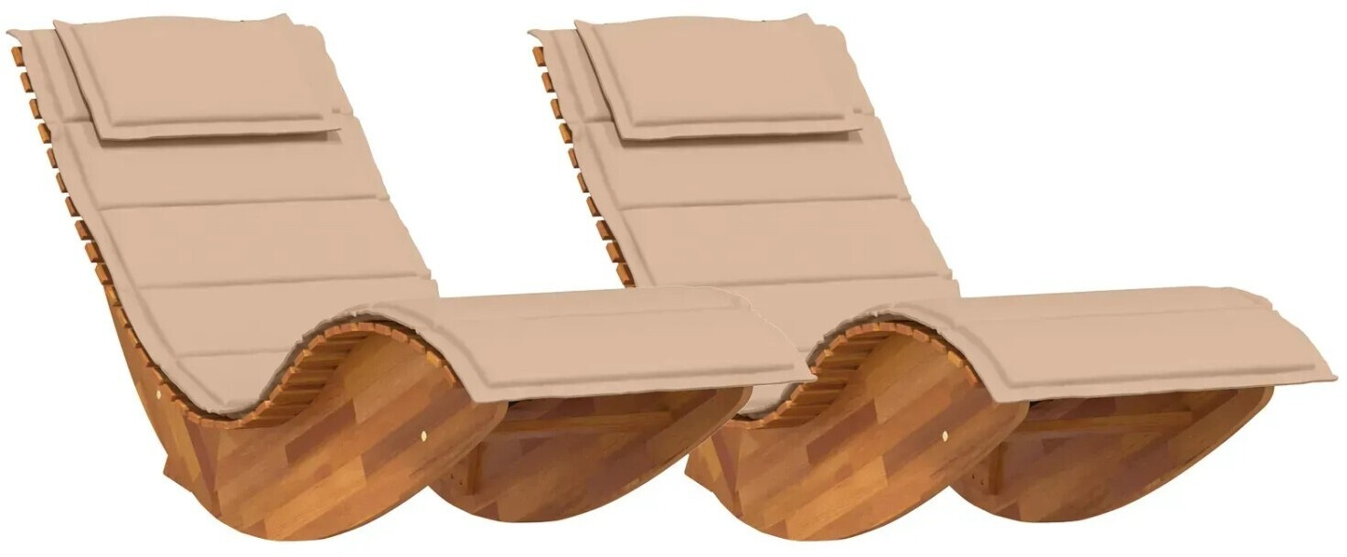 vidaXL Sonnenliege Set aus 2 Beige (3329136)