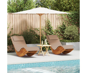 vidaXL Sun Lounger Set of 2 Taupe (3329137)