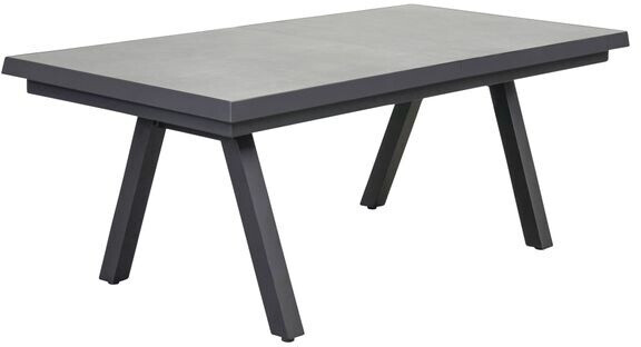 LC Home Vivera-Stone Ausziehtisch 200/260x100cm Aluminium/Sinterstone Dunkelgrau/Hellgrau