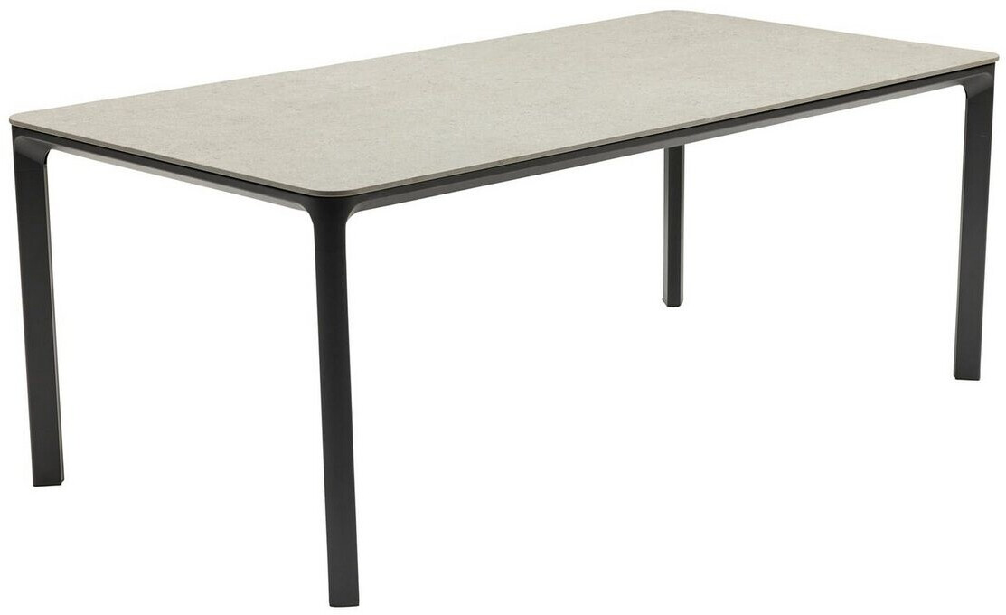 LC Home Stilo Gartentisch 160x90cm Aluminium/Sinterstone Natur/Dunkelgrau
