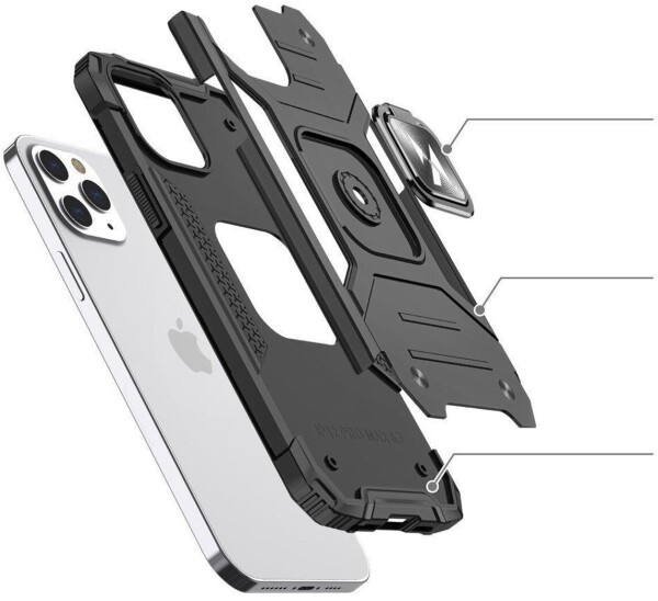 Wozinsky Ring Armor Armored Hybrid Case Cover + Magnetic Holder iPhone 13 Mini Blue, Bild 3