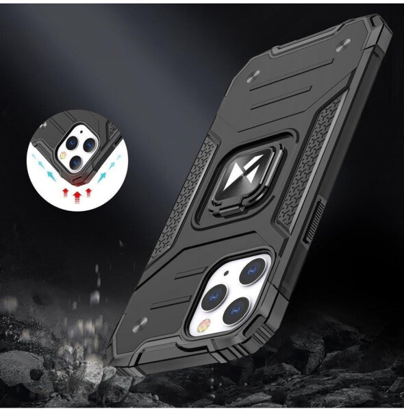 Wozinsky Ring Armor Armored Hybrid Case Cover + Magnetic Holder iPhone 13 Mini Blue, Bild 7