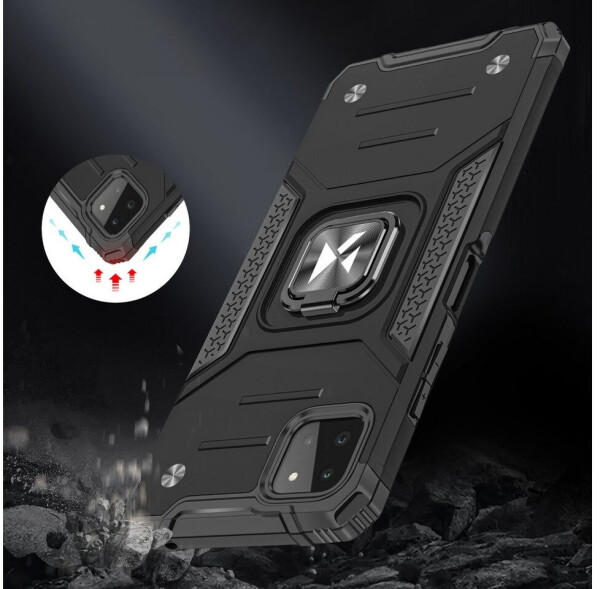 Wozinsky Ring Armor Armored Hybrid Case Cover + Magnetic Holder Samsung Galaxy A22 4G Red, Bild 7