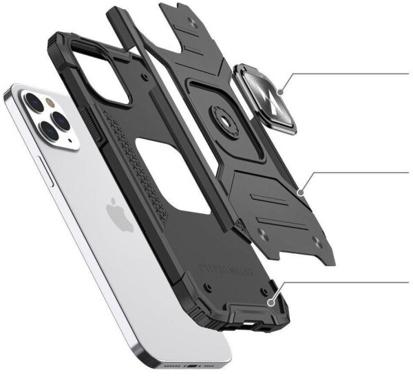 Wozinsky Ring Armor Armored Hybrid Case Cover + Magnetic Holder for iPhone 13 Pro Pink, Bild 3