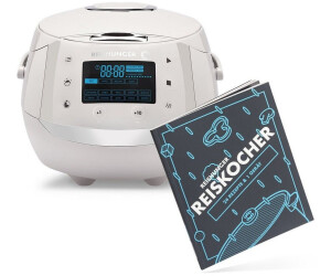 Reishunger Digitaler Reiskocher (1,5l) + Reiskocher Kochbuch grau