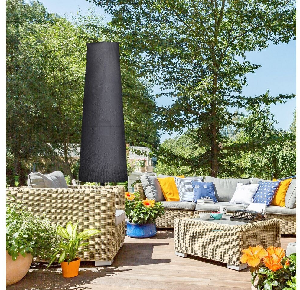 Outsunny Sonnenschirm Schutzhülle für Sonnenshirm bis Ø400 cm Abdeckung Schirmschutzhaube mit Reißverschluss Tasche Stab Oxfordstoff Schwarz Aosom
