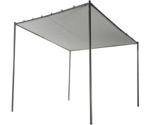 Beliani VIMINO steel pergola with polyester roof 2.82 x 2.94 m grey