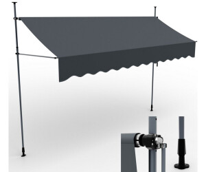 Onbest Height-adjustable balcony awning with crank handle 400 x 120 cm anthracite