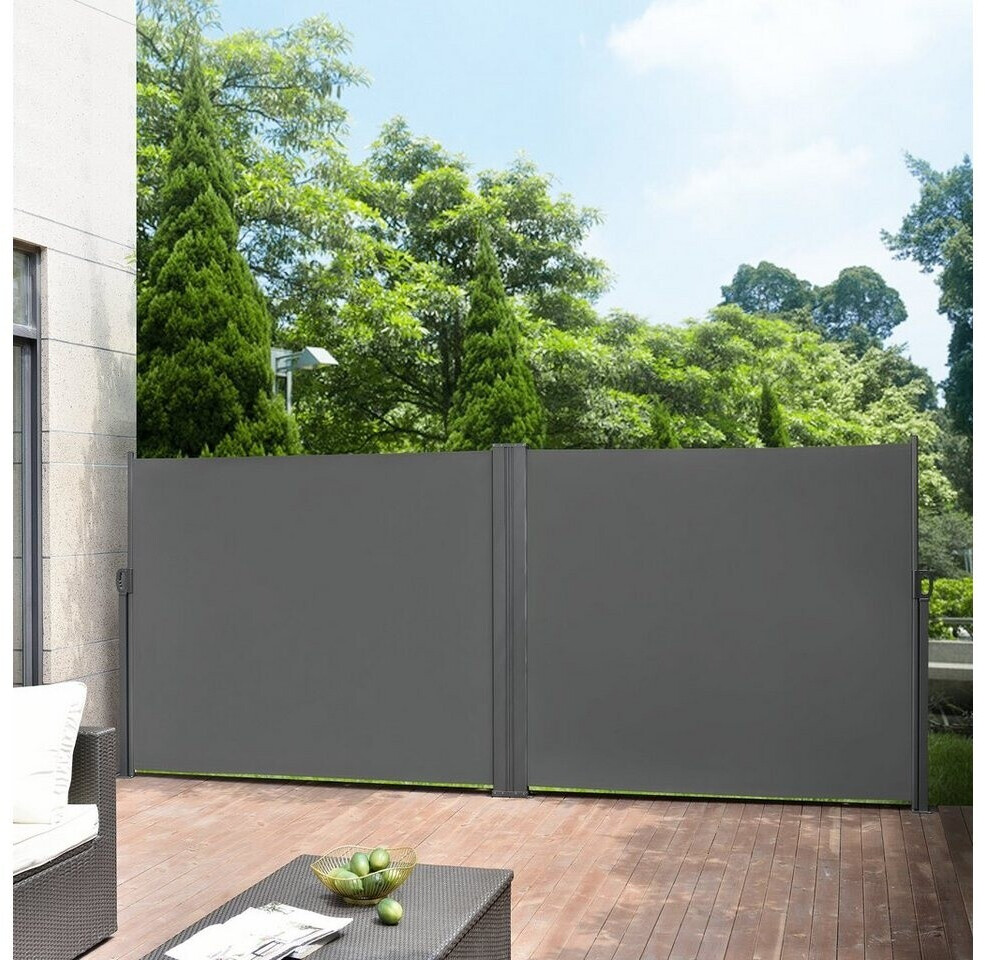 pro.tec Doppel-Seitenmarkise Alcazaba 160 x 600 cm grau