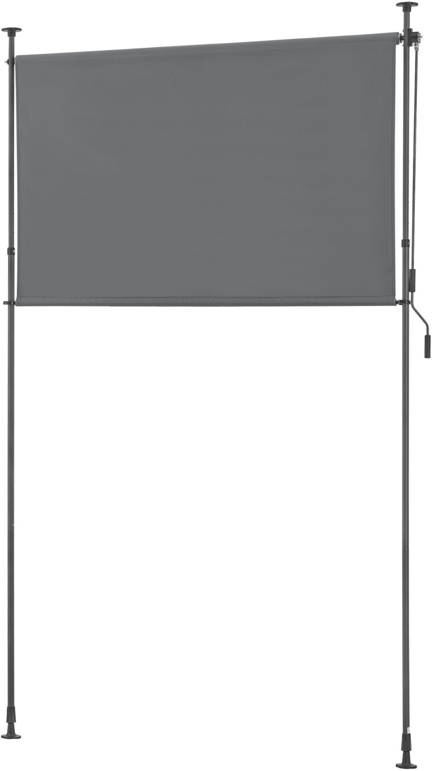 pro.tec Senkrechtmarkise Cimarra 200 x 270 cm mit Handkurbel Stahlgestell dunkelgrau