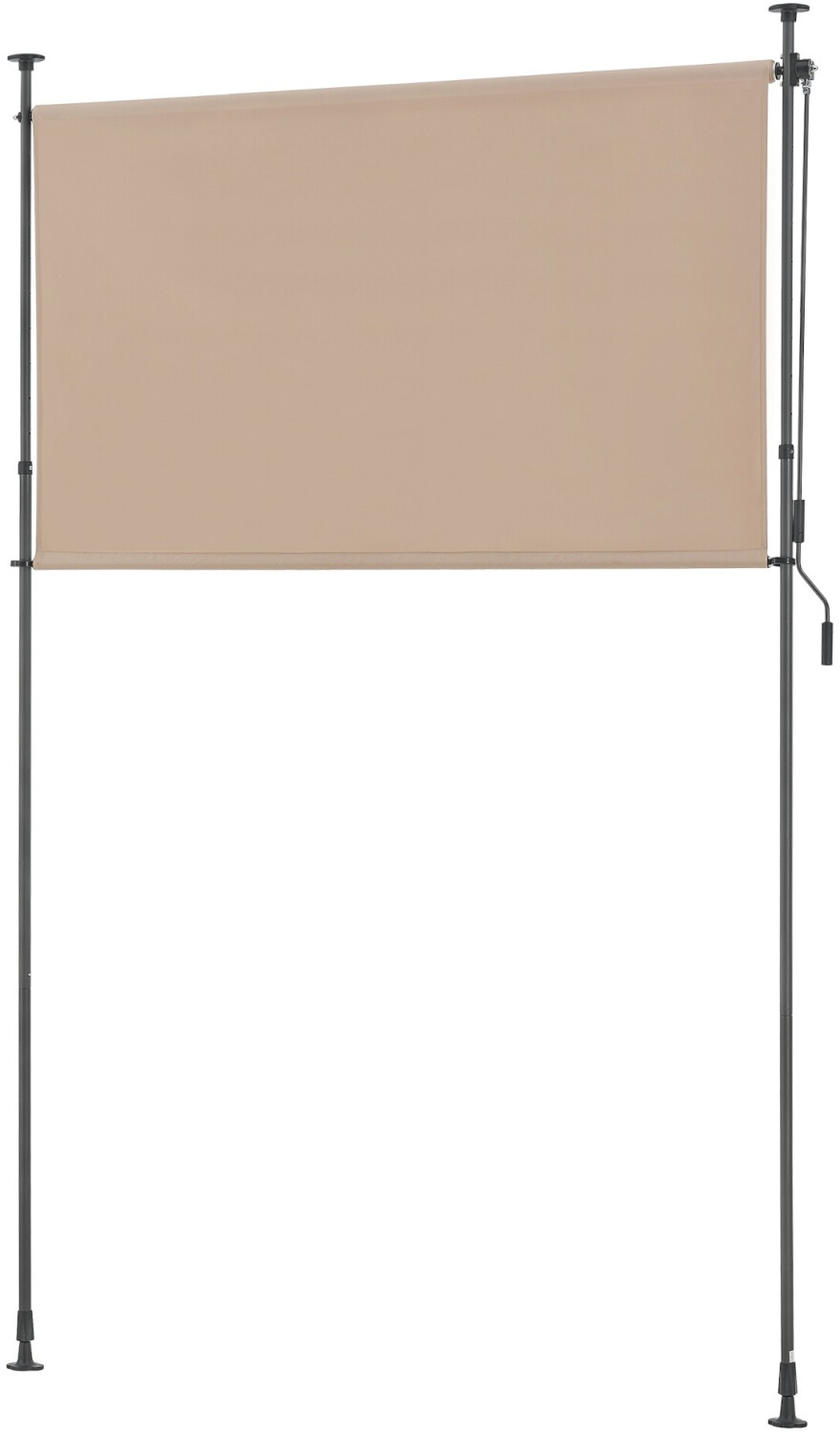 pro.tec Senkrechtmarkise Cimarra 200 x 270 cm mit Handkurbel Stahlgestell sandfarben