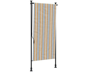 vidaXL Outdoor roller blind 100 x 270 cm fabric/steel yellow-white